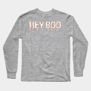 Hey Boo Spooky Halloween Design Bats For Men Women Kids Long Sleeve T-Shirt